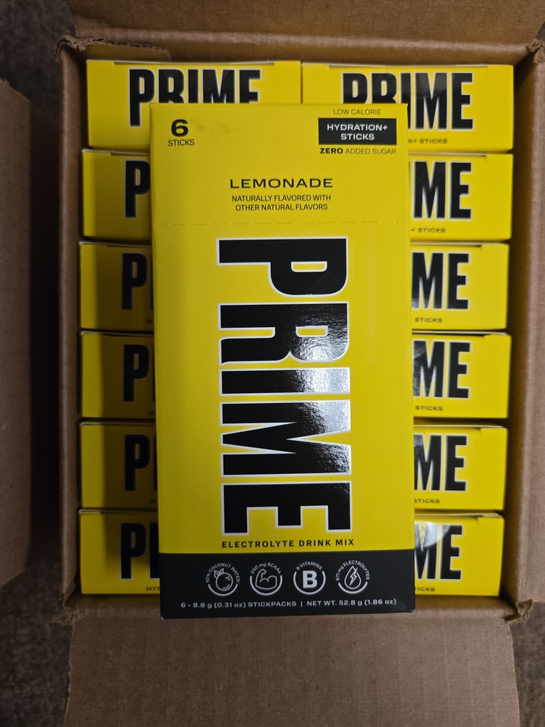 24 Boxes Prime Hydration Lemonade Drink Mix -6 Stick Packets Per Box BB 01/26