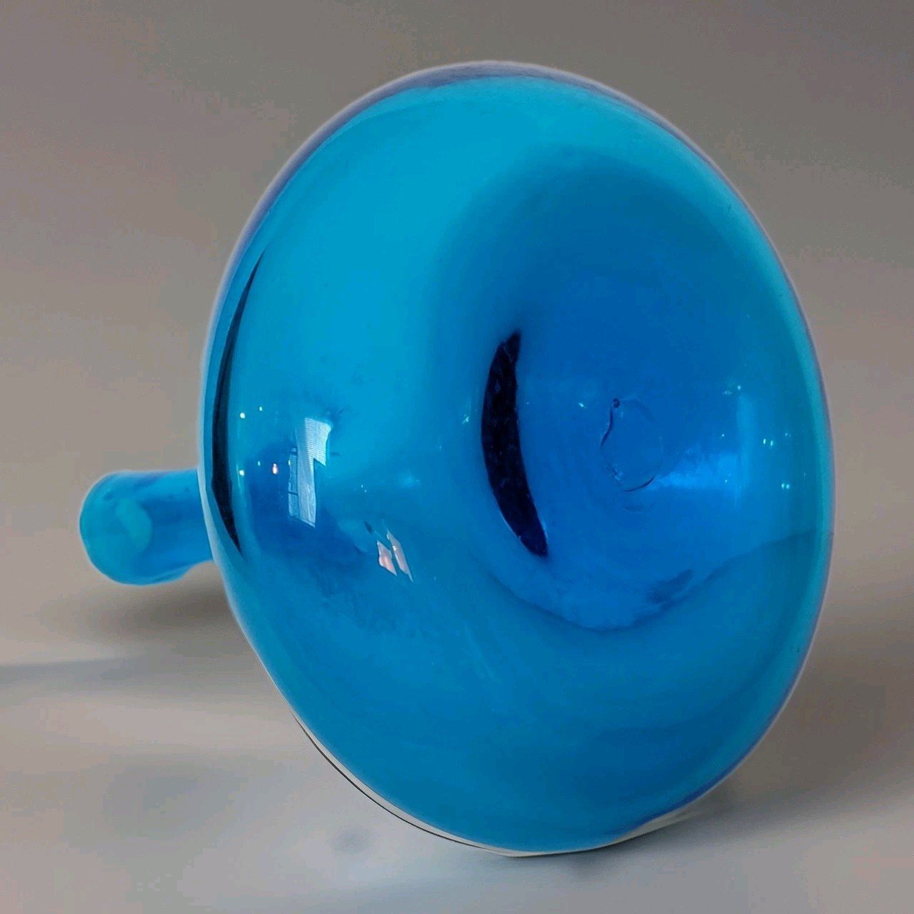 Vintage MCM Blenko Turquoise Blue Peacock Decanter WithStopper 9"