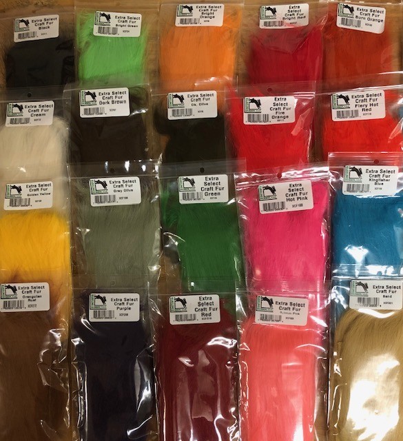 HARELINE EXTRA SELECT CRAFT FUR. ALL COLORS. FLY TYING HAIR. STREAMER SALTWATER