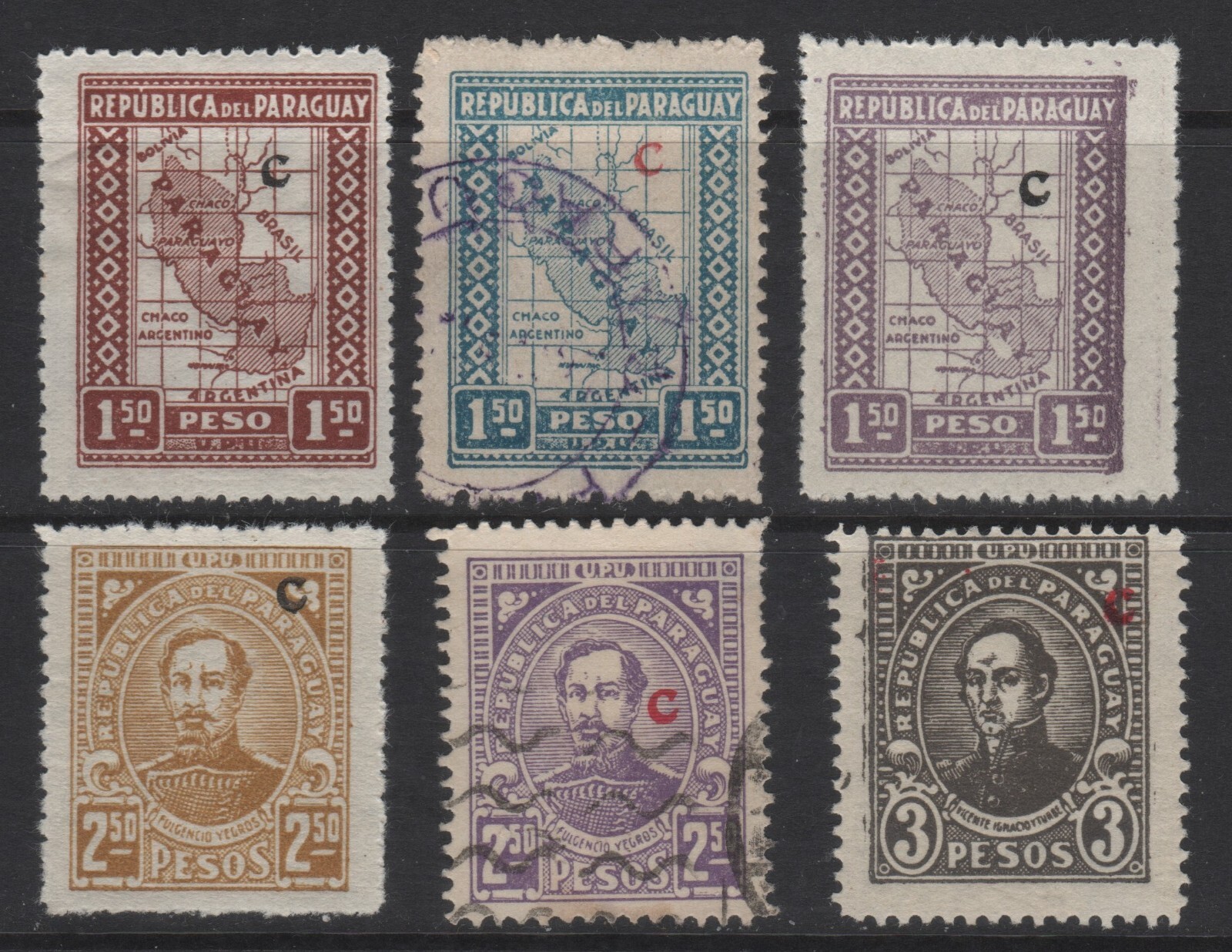 Paraguay Scott L23-L28 Interior Offices F/VF Mint/Used Selection 1927-1939