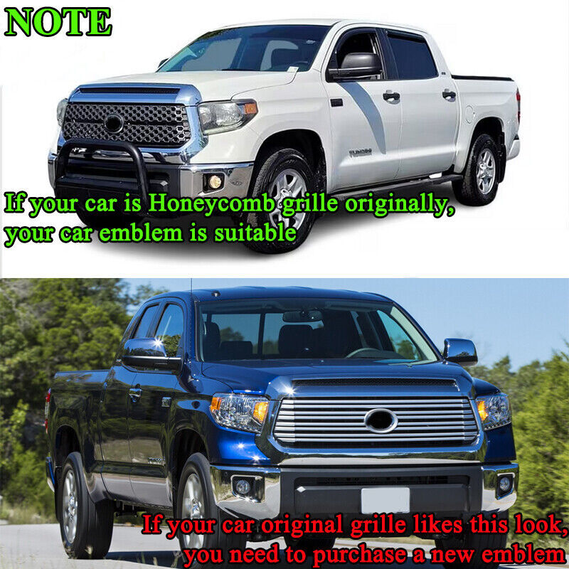 For 2014-2021 Toyota Tundra Matte Black Front Grille & Hood Bulge Molding Set