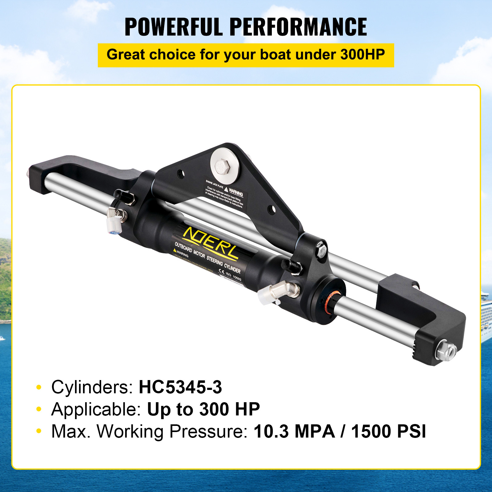 Hydraulic Steering Cylinder Outboard Steering Pump HC5345-3 Marine Rotary 300HP