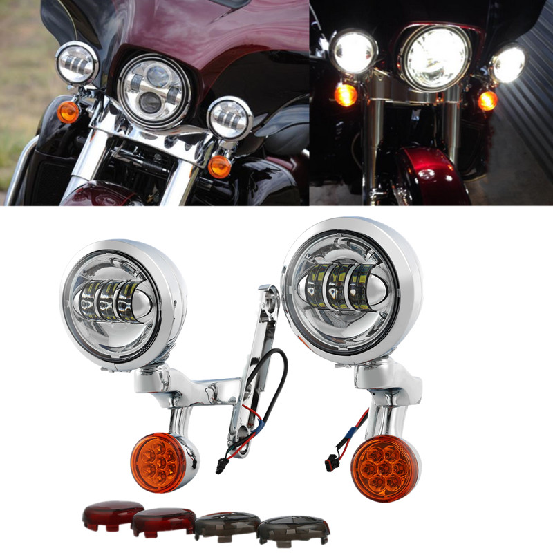 Passing Turn Signal Fog Light Bracket Fit For Harley Street Tri Glide 1994-2024