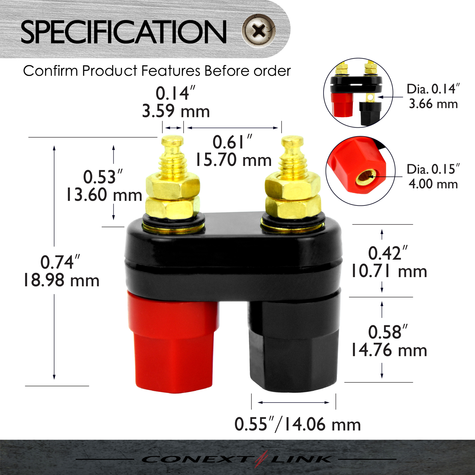 2X Speaker Amplifier Terminal Binding Post Dual 2 way Banana Plug Jack Connector