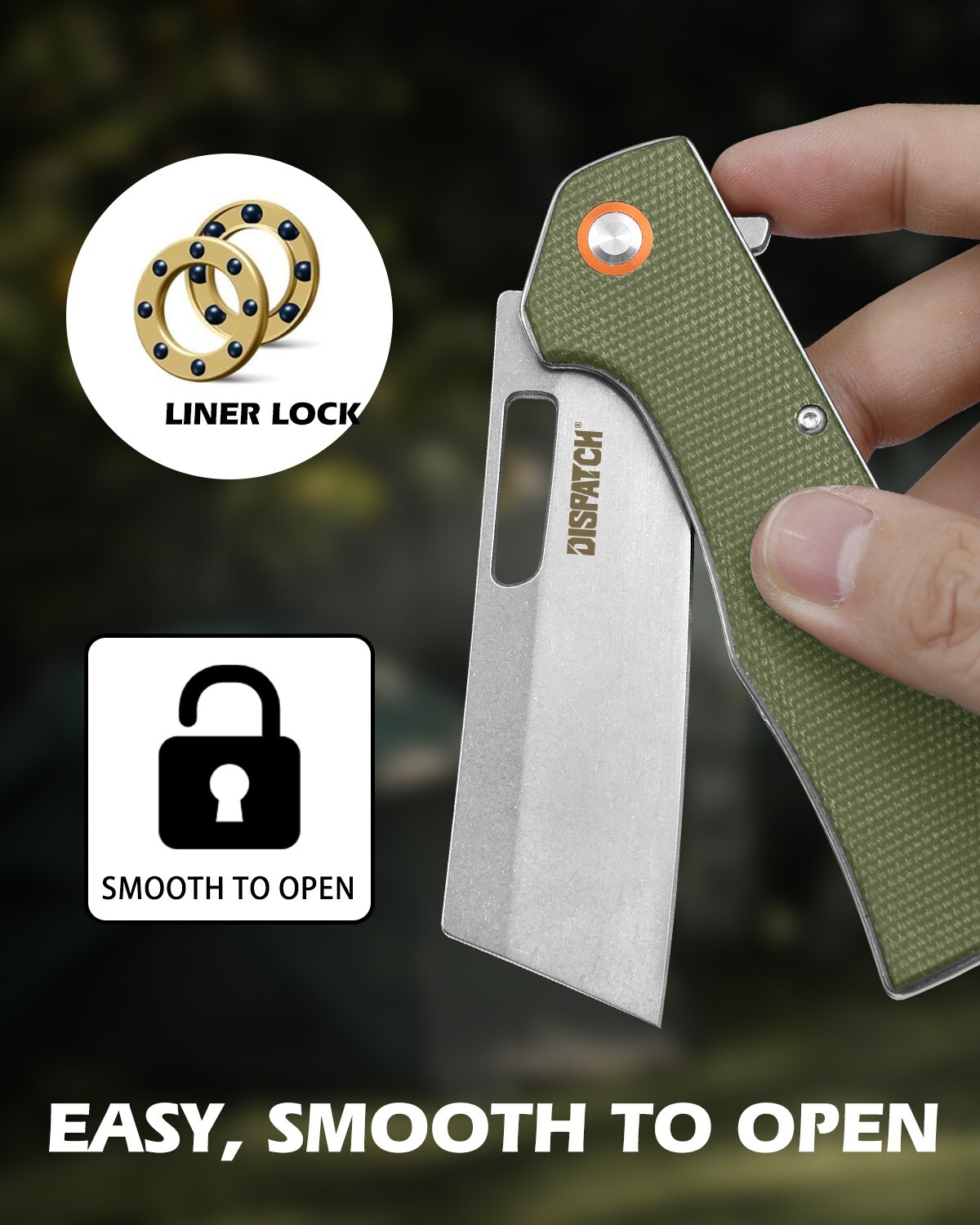 Pocket Knife with Clip,EDC Tactical Folding Knife ,Micarta Handle,Filpper Open