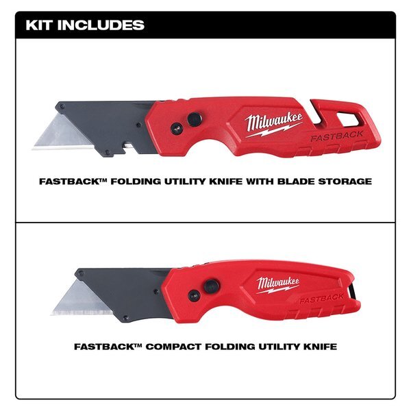 Milwaukee Tool 48-22-1503 Fastback Folding Utility Knife Set