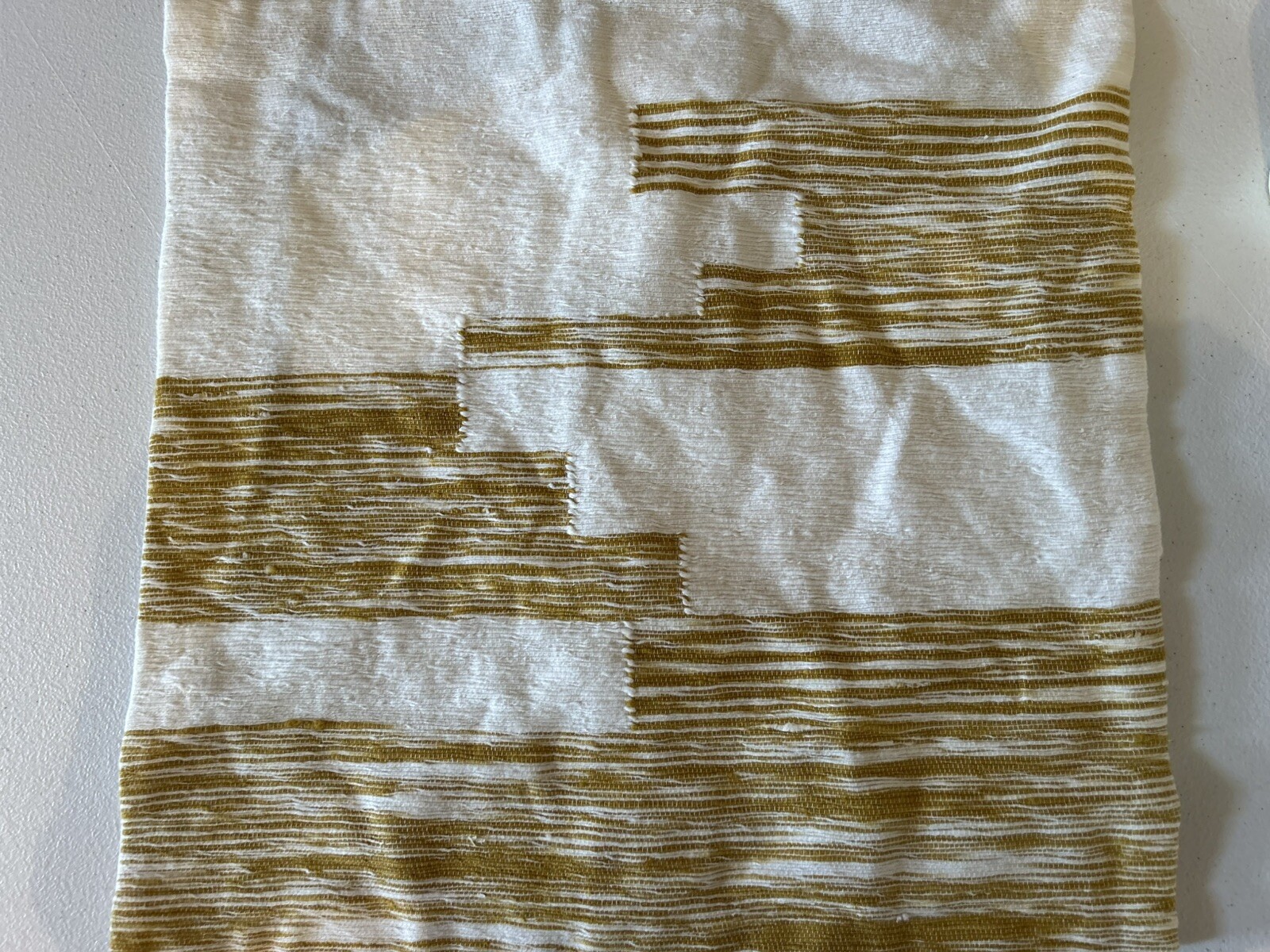 West Elm Cotton Variegated Colorblock Pillow Cover Dark Horseradish 18”x18” OB