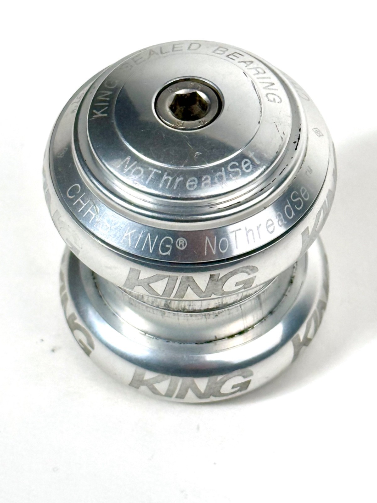 Vintage Chris King Headset 1-1/8" Sealed Bearing Threadless NoThreadset Silver