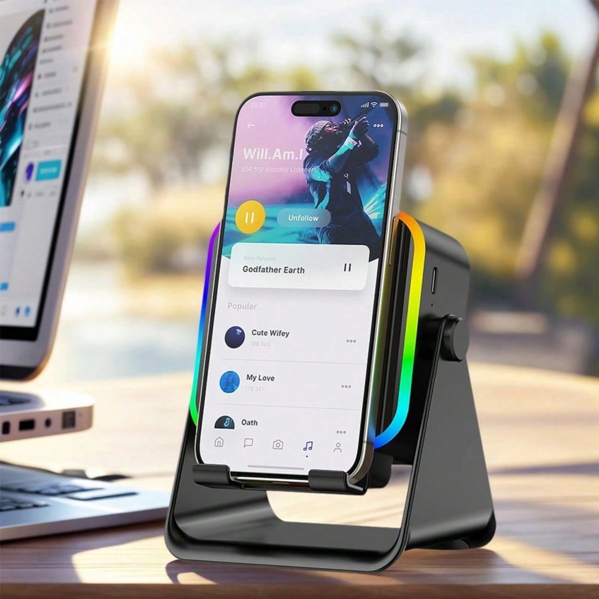 Wireless Induction Speaker 5-in-1 Bluetooth Speaker With Phone Stand