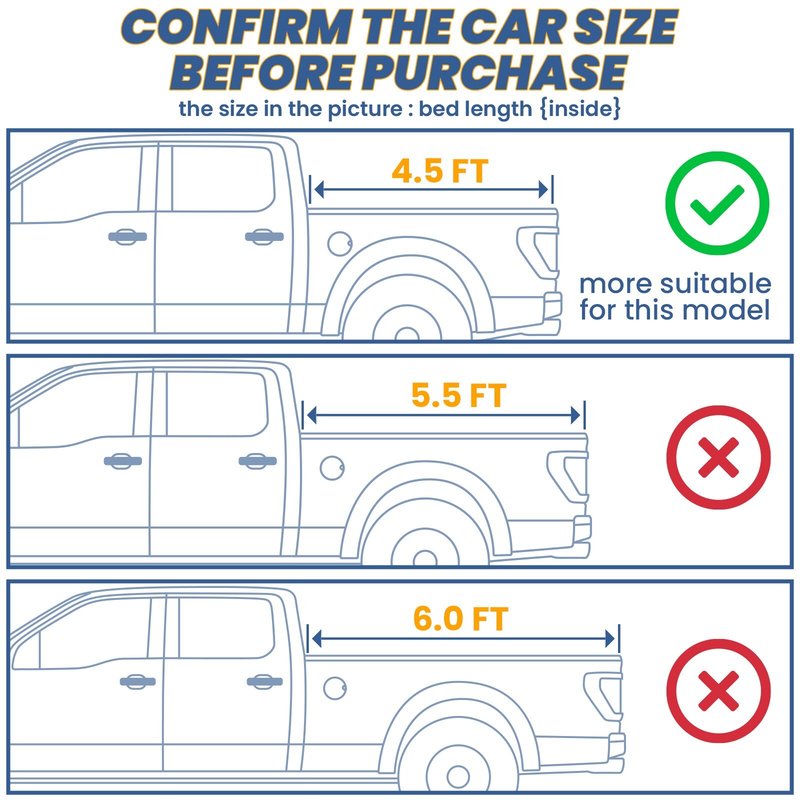 4.5ft 4.6ft Tri-Fold Hard Tonneau Cover For 2022-2025 Ford Maverick Truck Bed