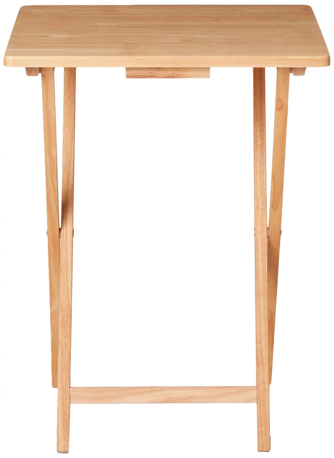 Folding TV Tray Table, Rubberwood, Natural, 19" X 14.5" X 26", Indoor, 1 Piece