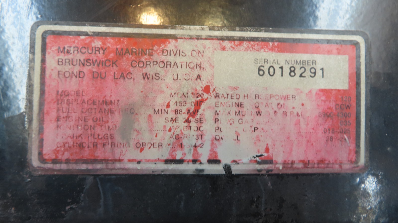 MerCruiser 65635 120hp 3.0L & 2.5 Engine Valve Cover Rocker GM 4cyl 1972-82