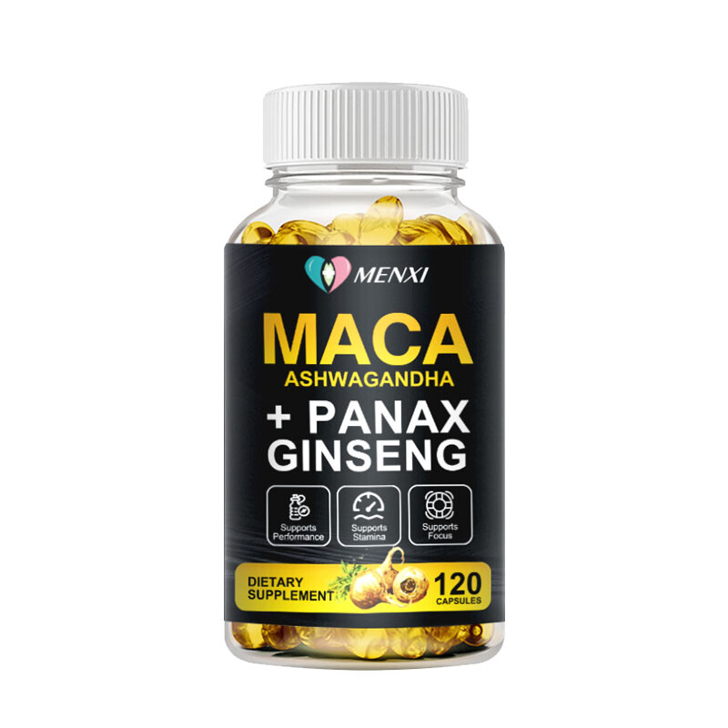 Maca Root + Panax Ginseng 11400mg, Peruvian Maca Extract for Men & Women 120 Cap