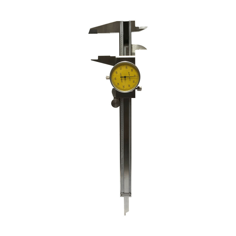 YELLOW Face 0-6" stainless Steel 4 Way Dial Caliper Shock Proof .001" Graduation