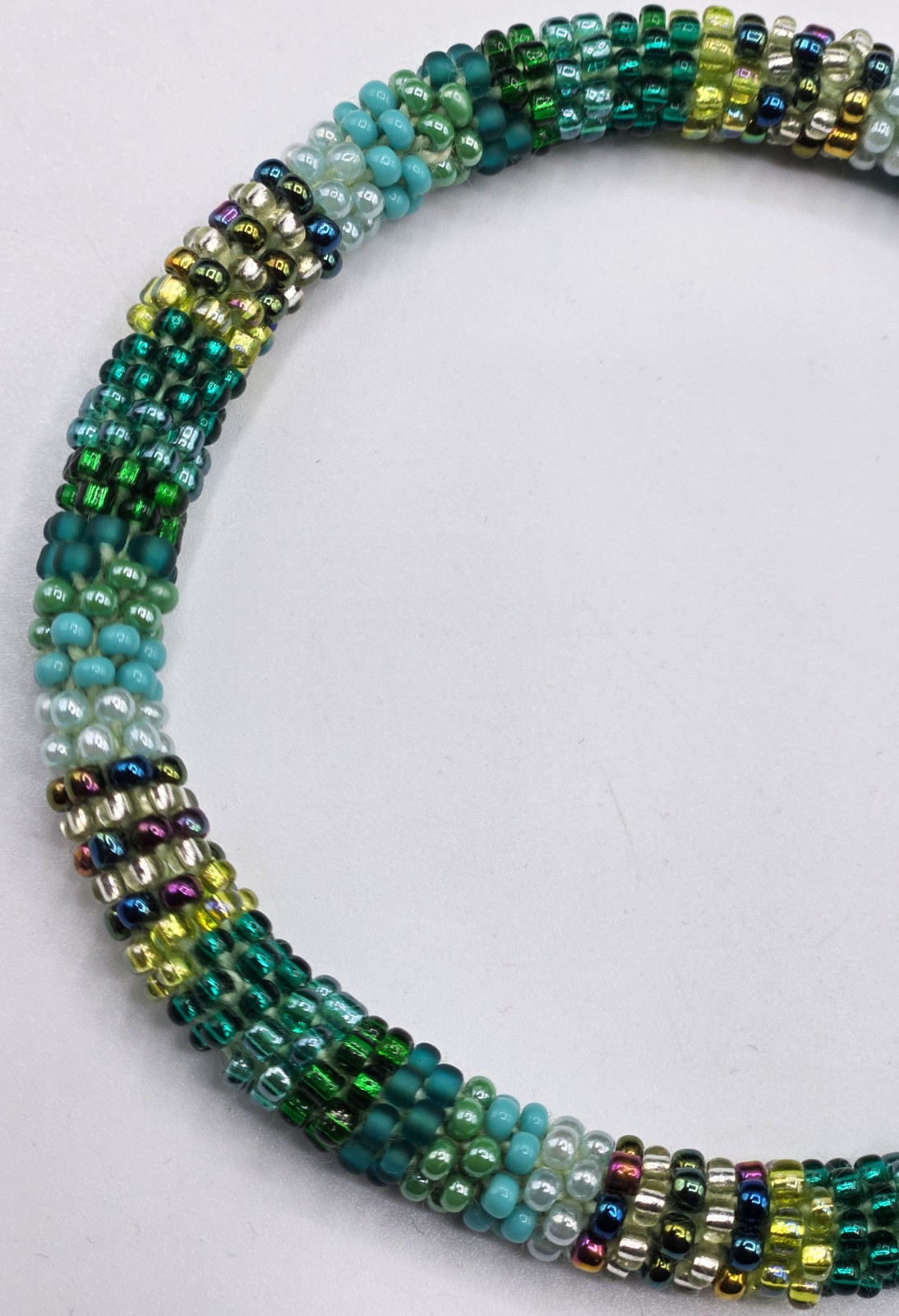 Set of 2 Handmade Nepal Seed-Bead Crochet Boho Bracelets