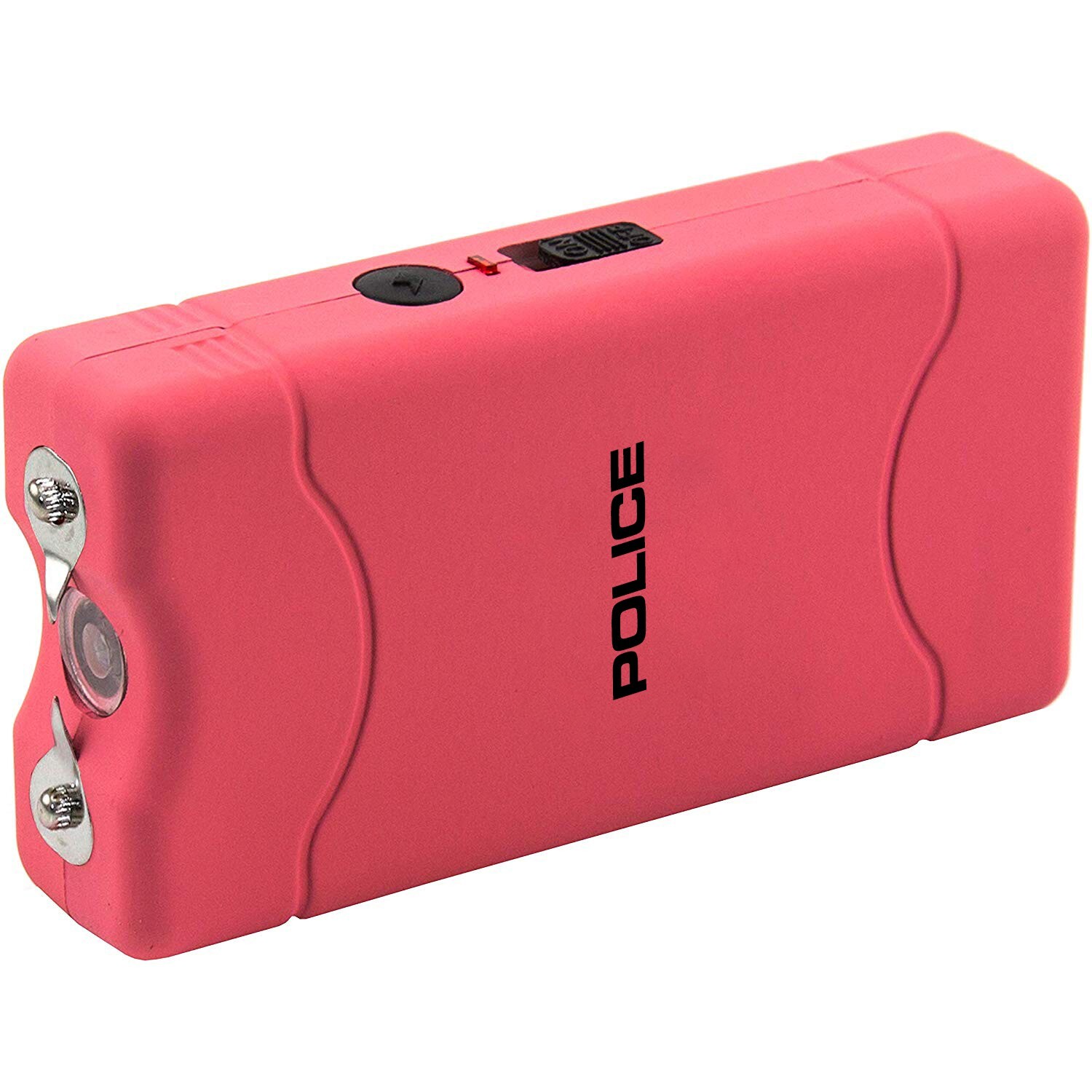 POLICE Mini Stun Gun 800 Rechargeable LED Flashlight for Self Defense Pink