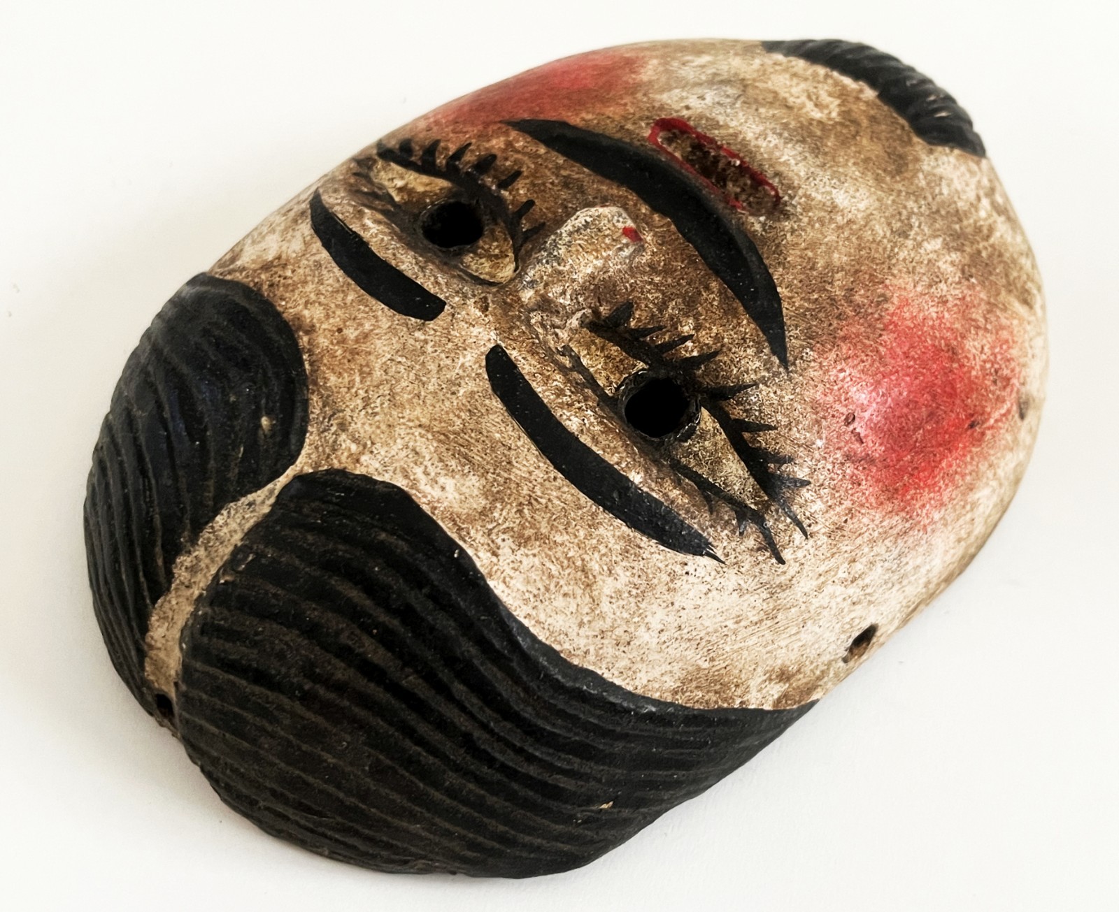 VTG MEXICAN HIDALGO JUANEGRO CUANEGRO JUAN NEGRO FOLK ART HAND CARVED DANCE MASK