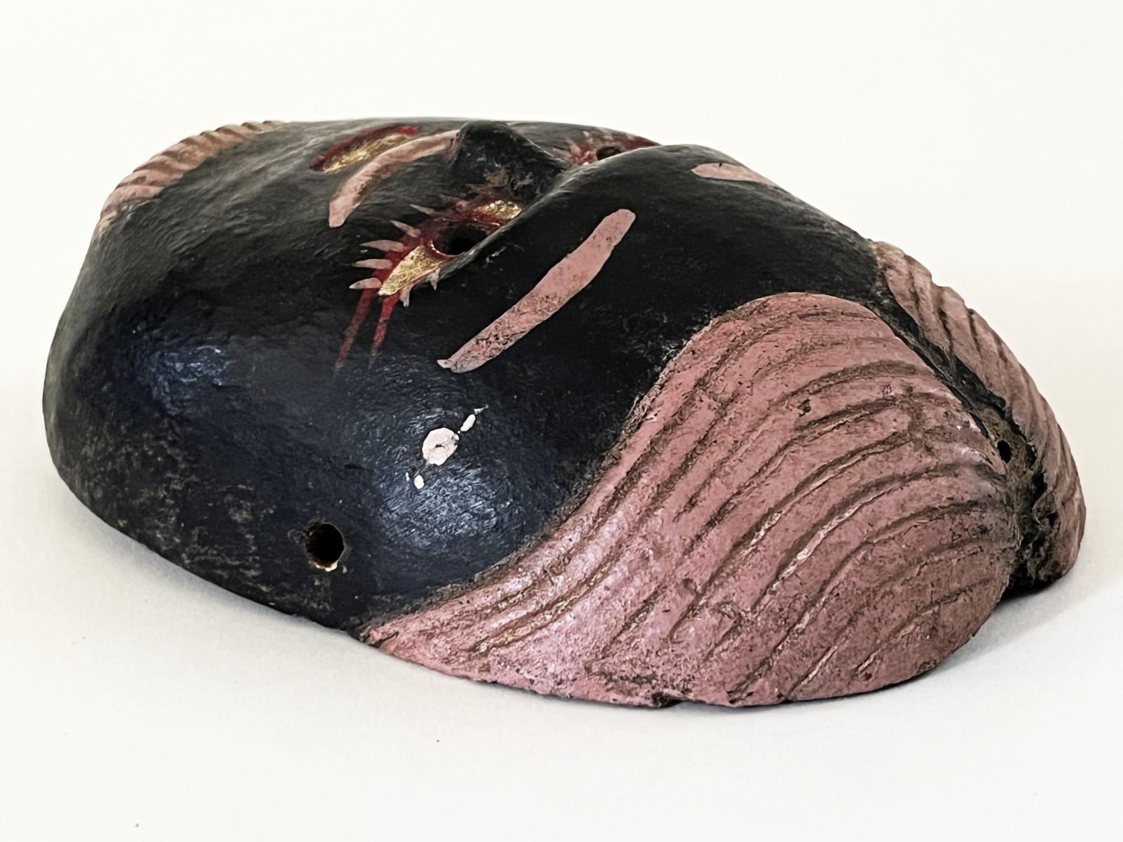 OLD MEXICAN HIDALGO JUANEGRO CUANEGRO JUAN NEGRO FOLK ART HAND CARVED DANCE MASK