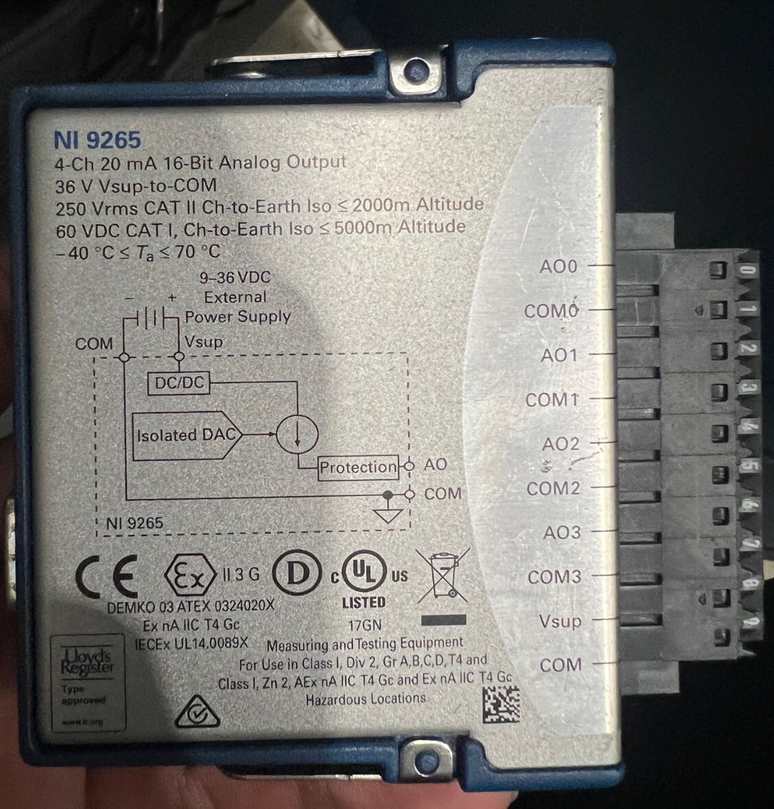 National Instruments NI 9265 cDAQ Analog Current Output Module