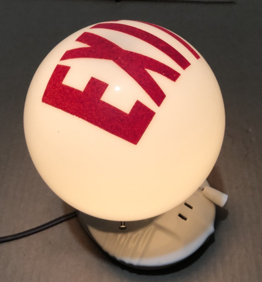 Antique Exit Glass Shade Vtg Wall Sconce Porcelain Light Fixture Art USA #L32