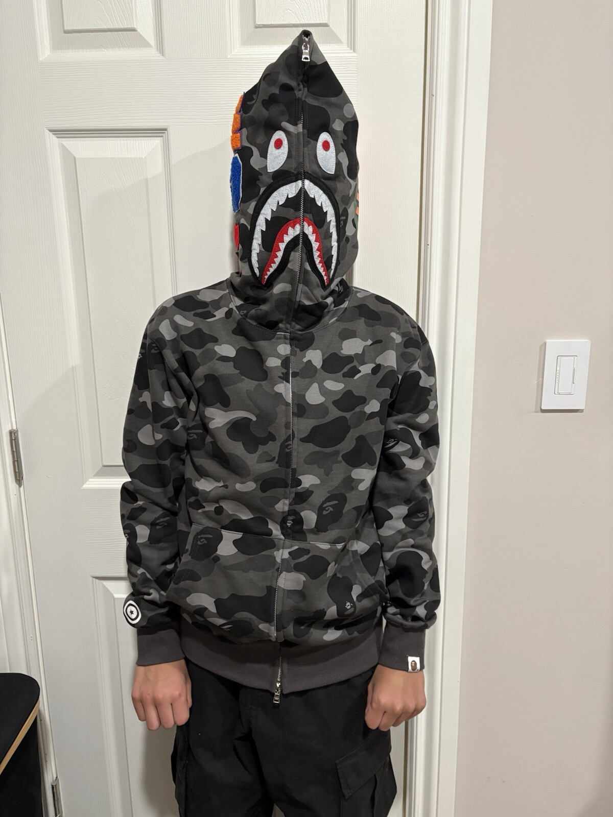 Bape Shark Camo Sweater Medium