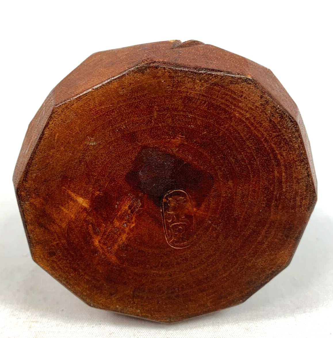 Daruma Wood Carving Boxwood Vintage Japan Artist Signed