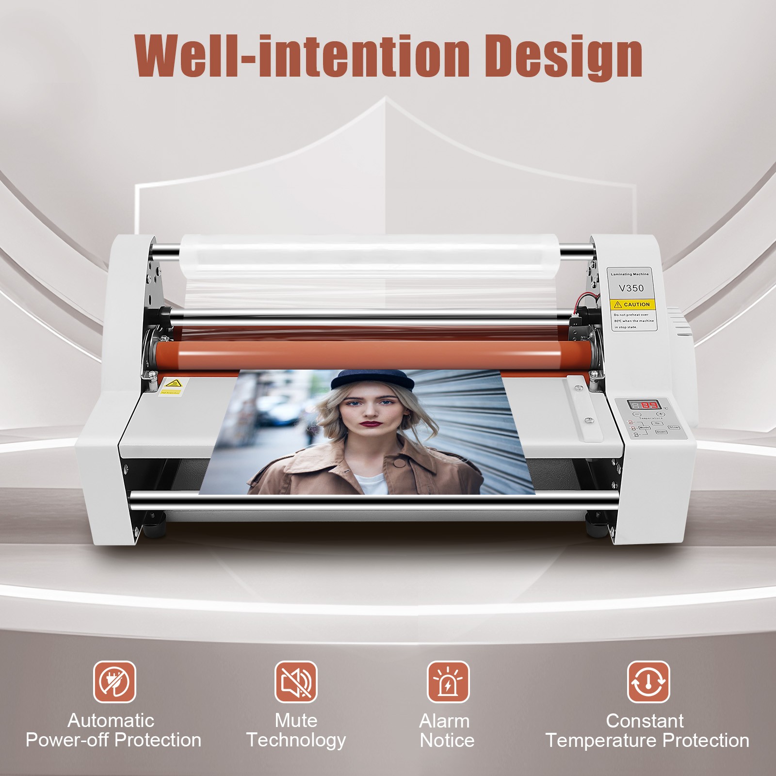 Hot Cold Roll Laminator Single & Dual Sided Digital Display Laminating Machine