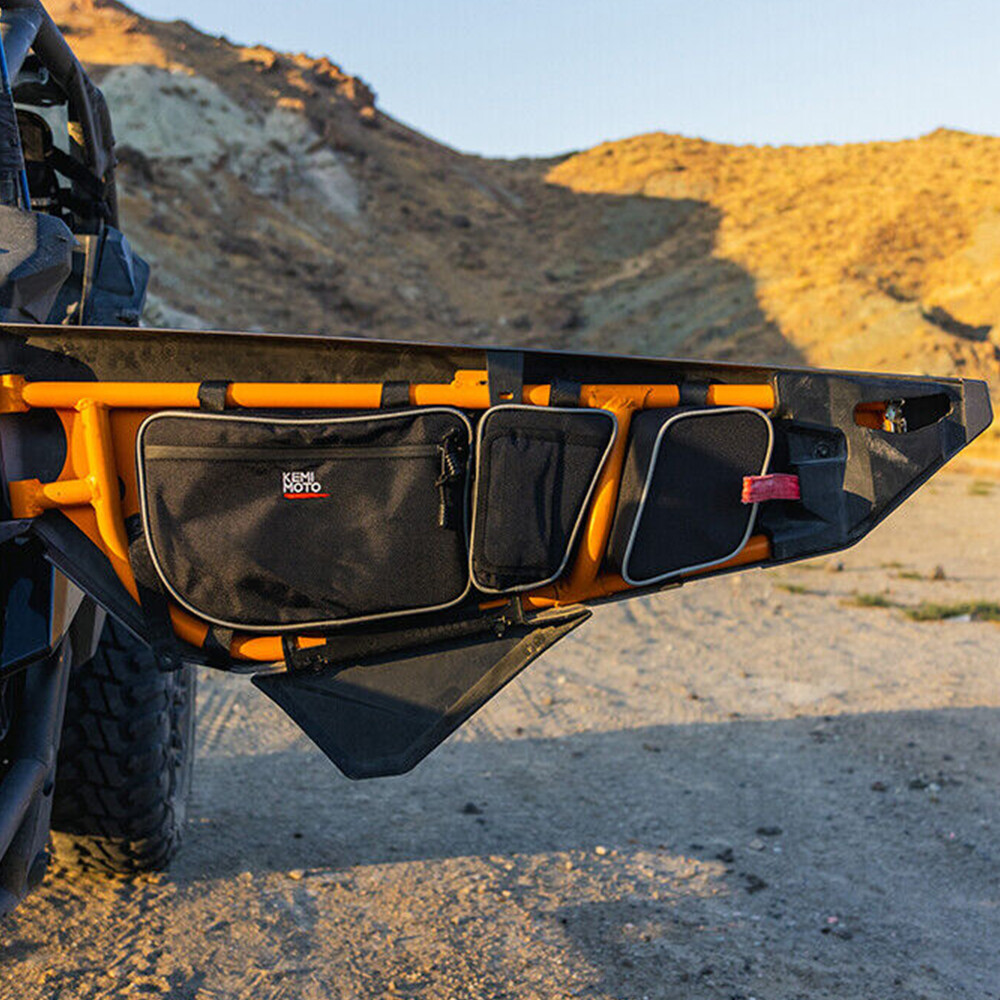 KEMIMOTO UTV X3 Door Storage Bags w/Knee Pad For Can Am Maverick X3 2017-2024