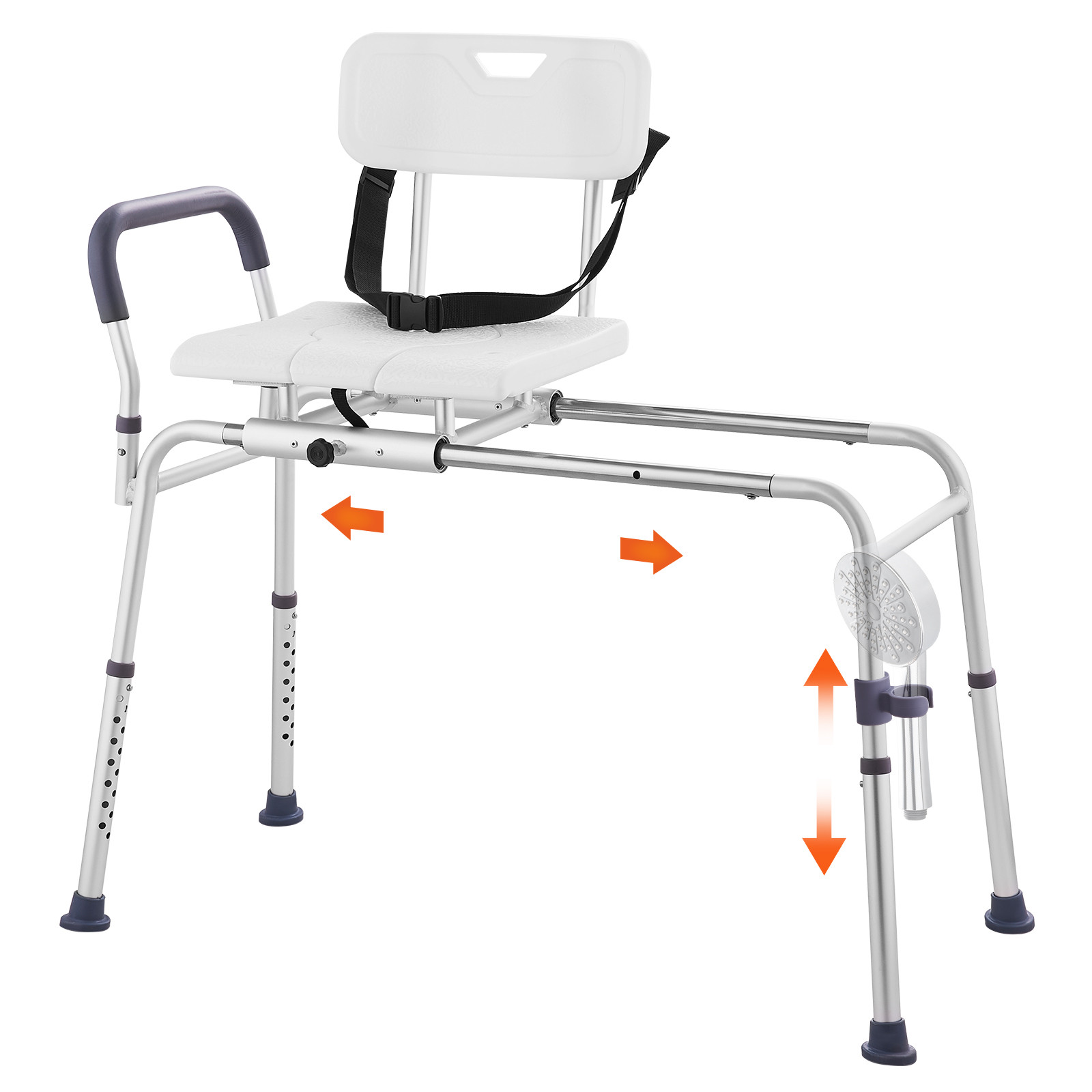 Uimoso 400lb Sliding Tub Transfer Bench Shower Chair&Cut-Out Reversible Backrest