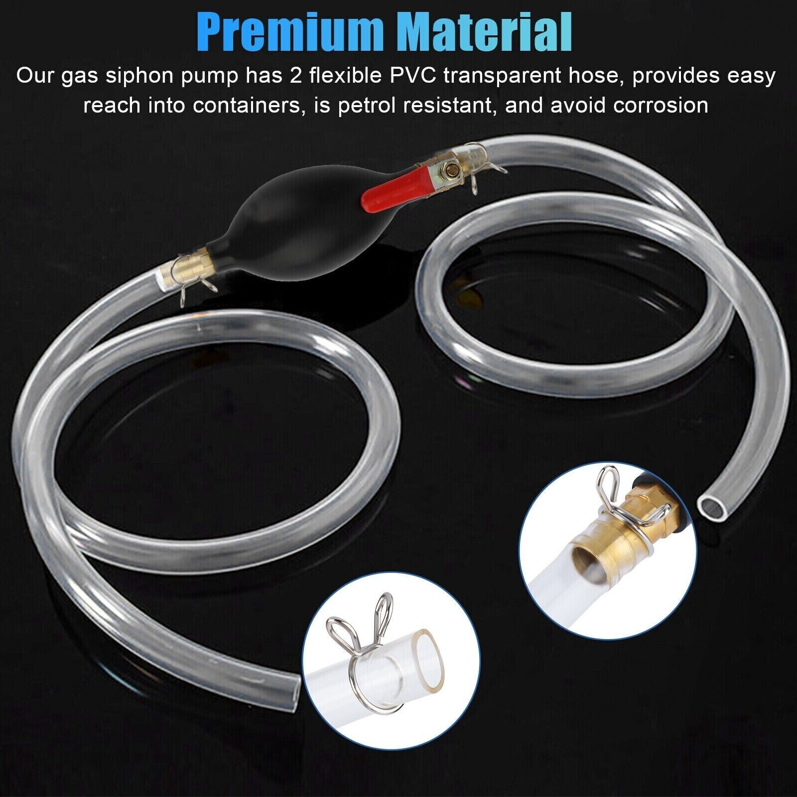 Siphon Hand Pump Portable Manual Car Fuel Transfer Pump- For Gas Gasoline Petrol