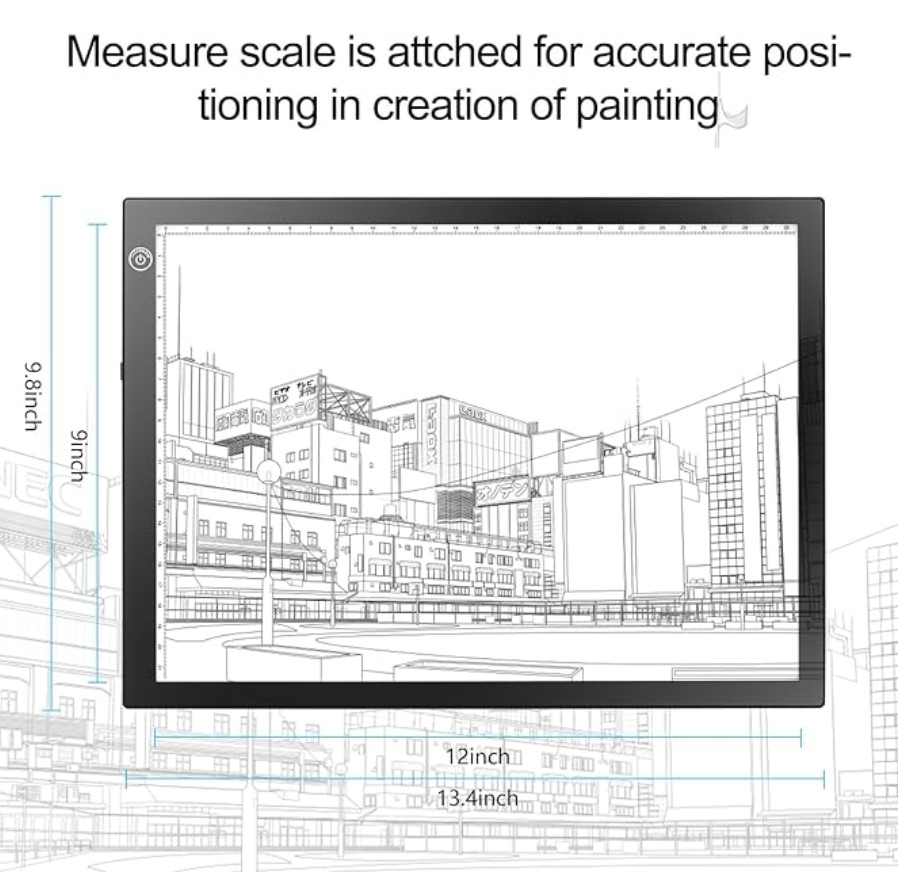 LitEnergy Rechargeable Battery Powered Light Tracing Box, Ultra-Thin Adjustab...