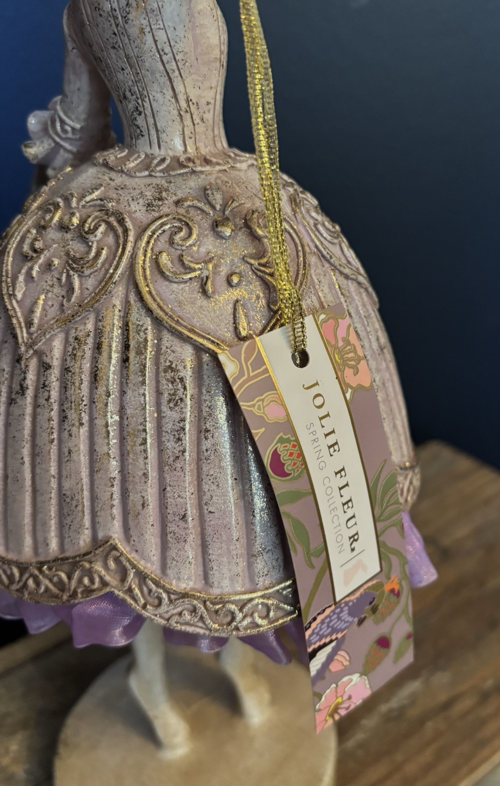 Jolie Fleur Easter Bunny 14” Figure Lavender Dress Dancing Ballerina