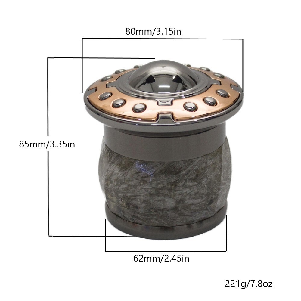 2.2" UFO Spice Herb Tobacco Grinder Herbal Metal Smoke 4 Piece Crusher Gift