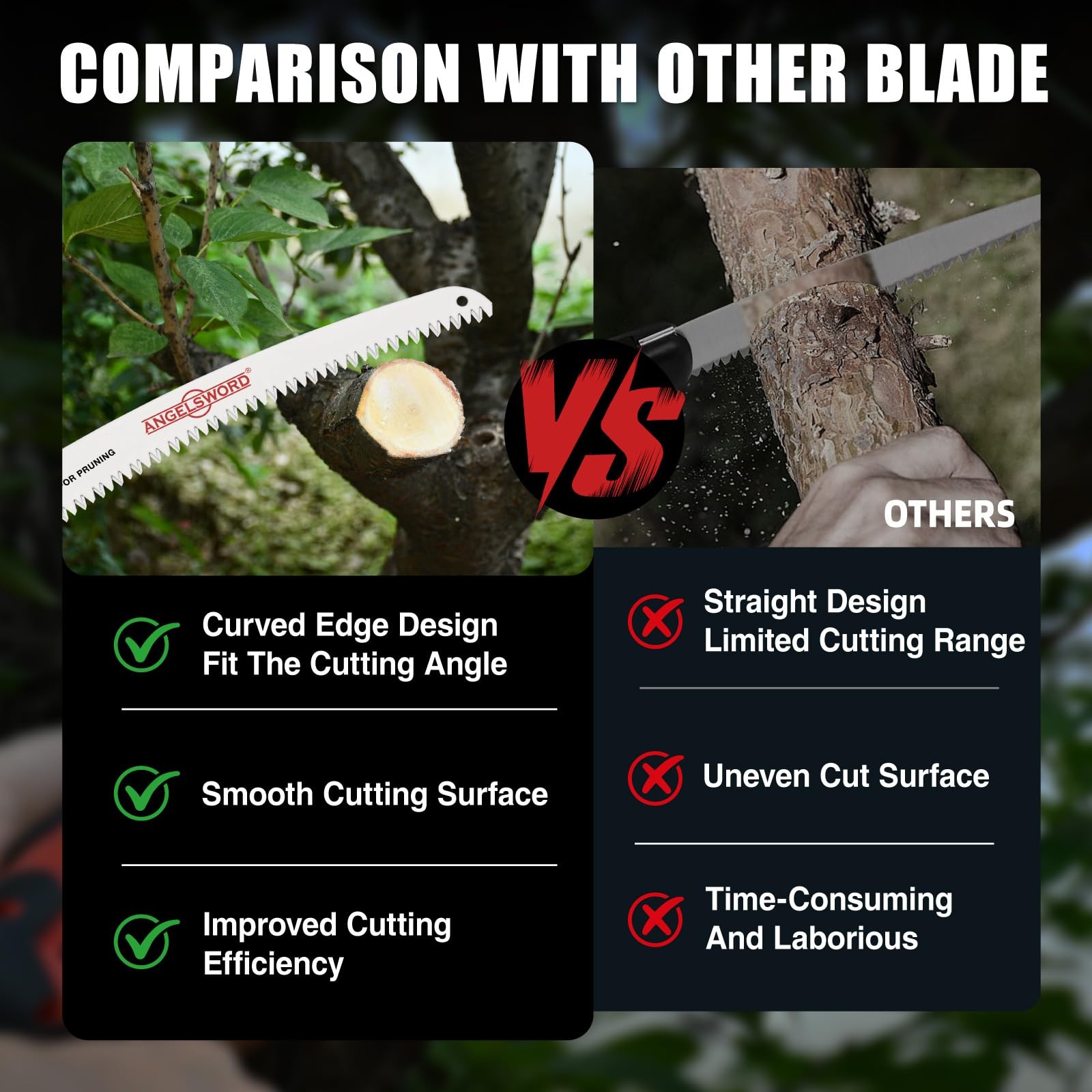 15 Inch Arc Edge Reciprocating Saw Blade, 6TPI Wood Pruning Saw Blades for Tr...