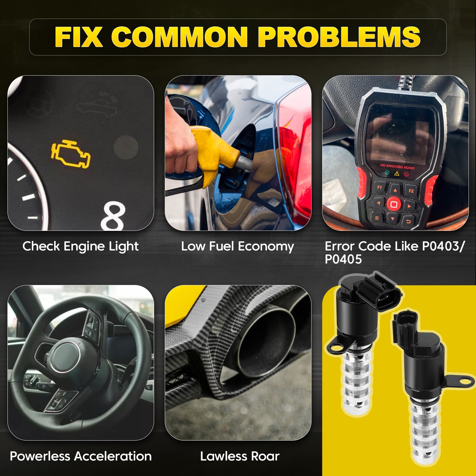 24375-2G500 VVT Variable Timing Solenoid For Hyundai Sonata Kia Optima 2.0L 2.4L