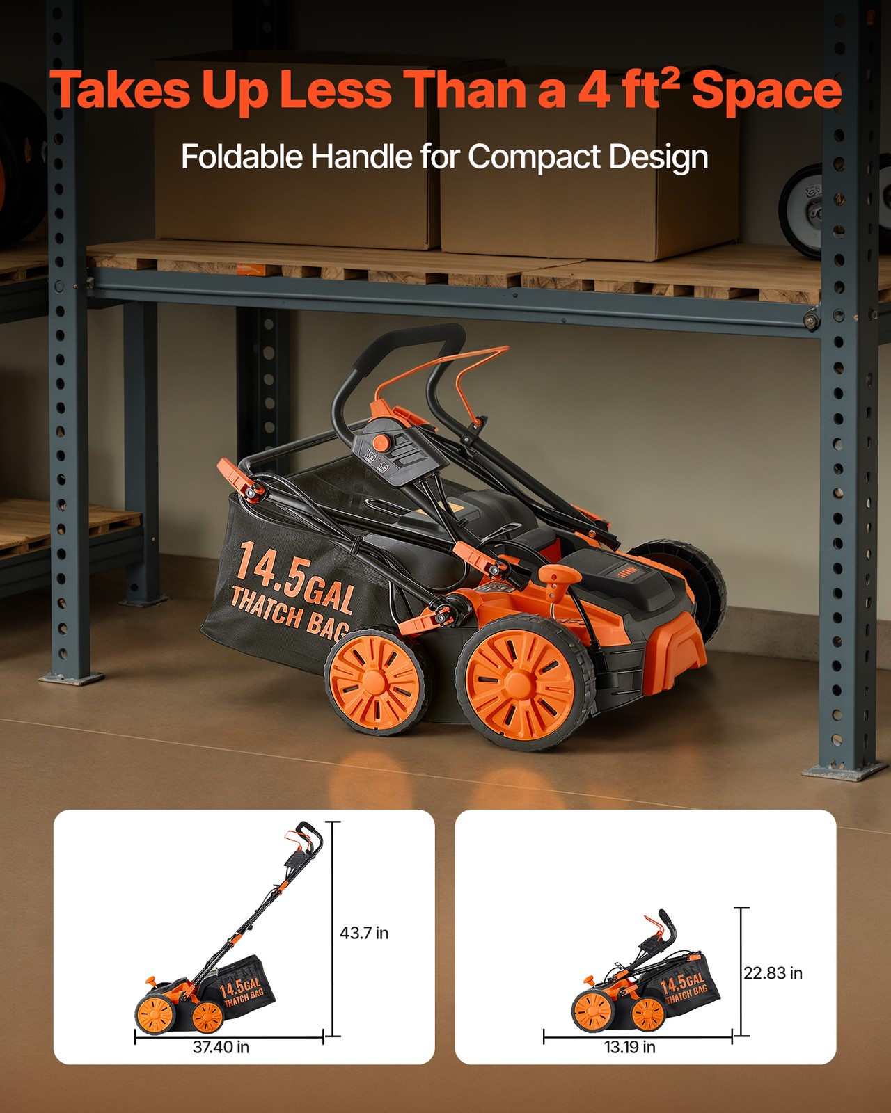 VEVOR 2-in-1 Electric Dethatcher and Scarifier Lawn Dethatcher 16-Inch 15 Amp