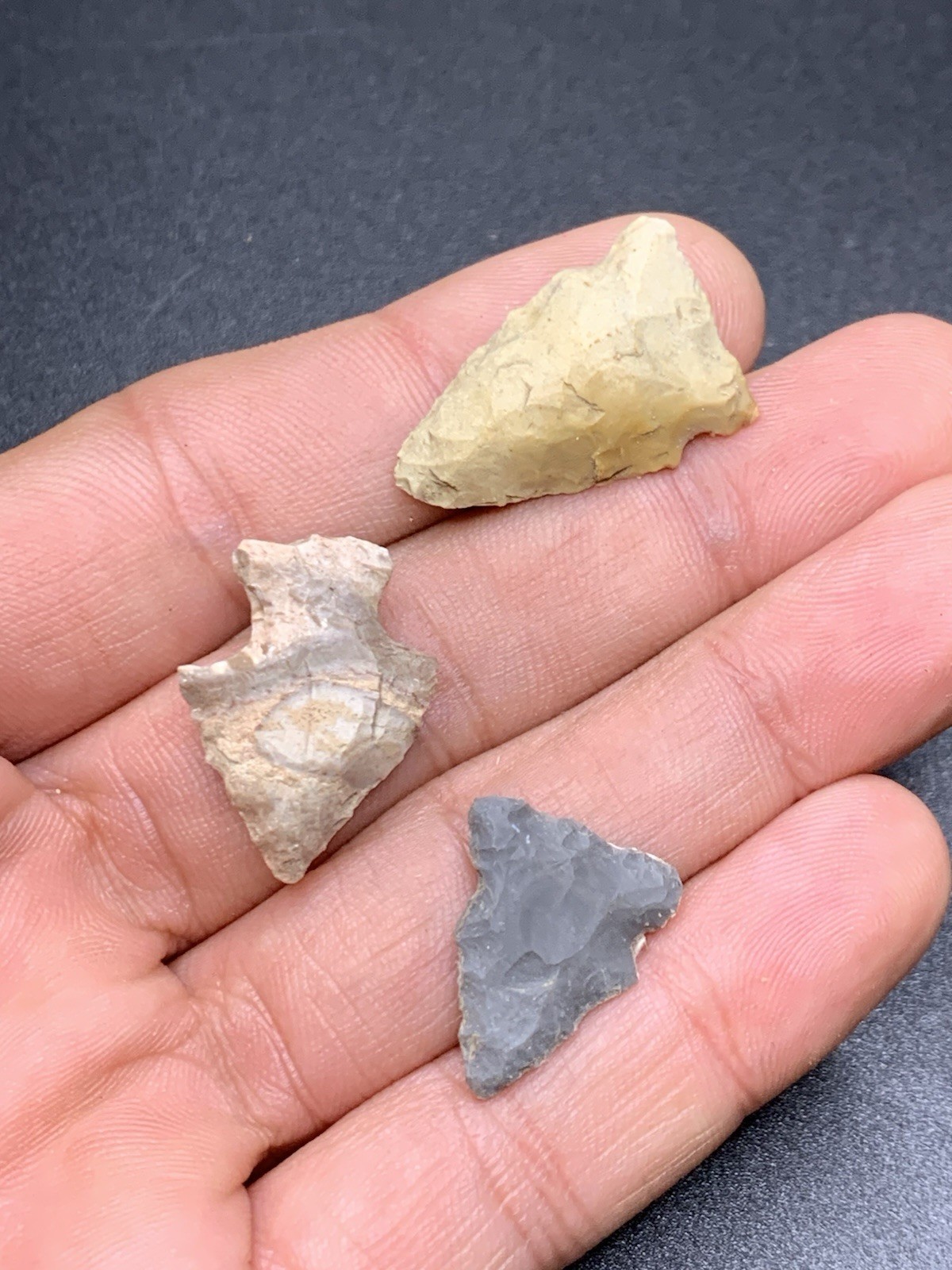 3 Authentic Bird Point Arrowhead From Knox Co Indiana Brewerton Colorful Example