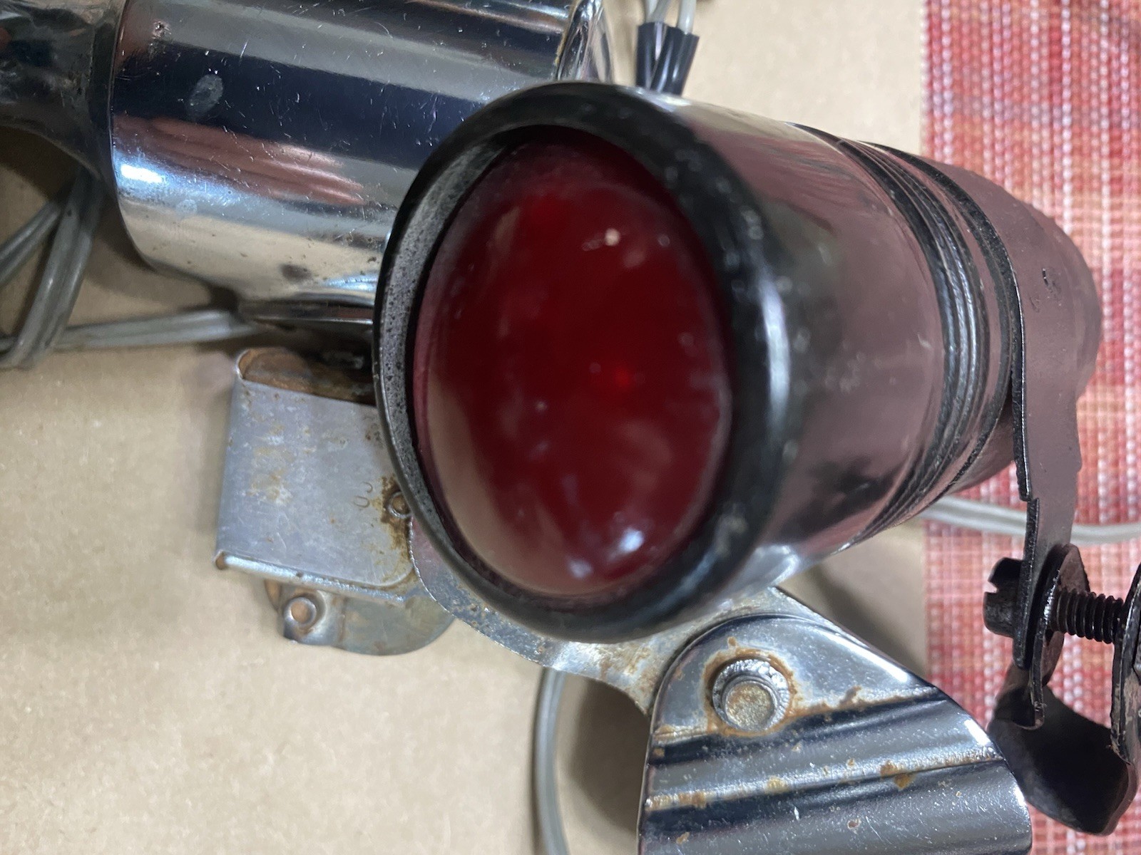 Rare 1940s King Lucas Bicycle Headlight Dynamo / Battery Tube Rear Set England