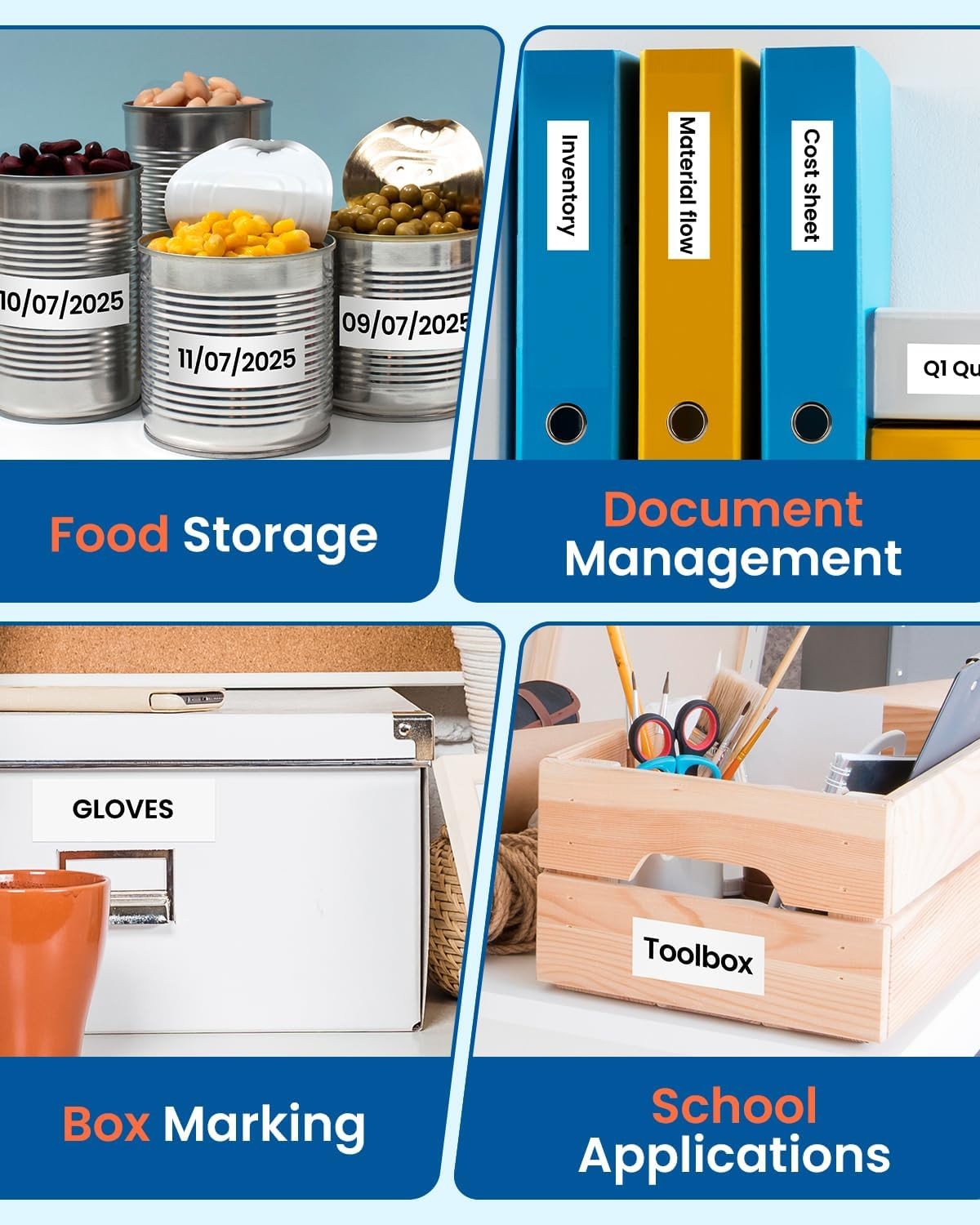 10PK 24mm Label Tape TZ251 TZe-251 Compatible for Brother P-Touch 1900 White 1''