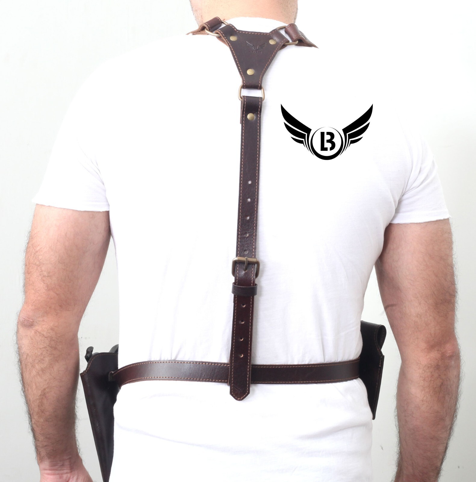 Universal Leather Shoulder Holster Waist Belt Vertical Concealed Holster