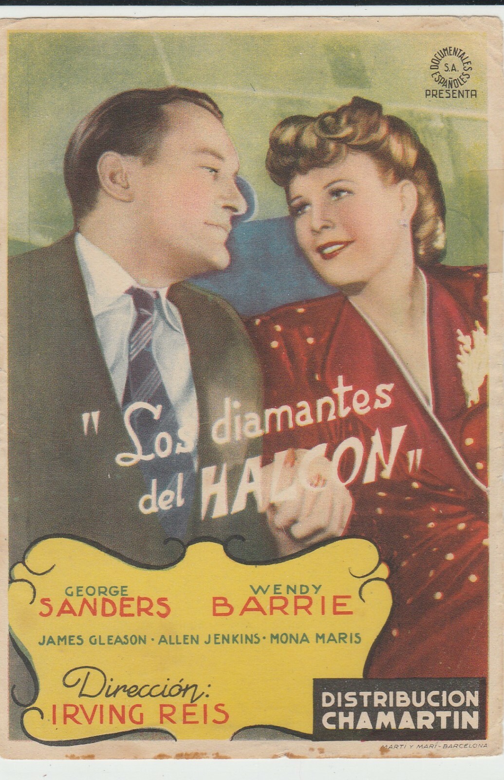 The Gay Falcon 1941 Spanish Movie Herald - 1st Falcon Film George Sanders