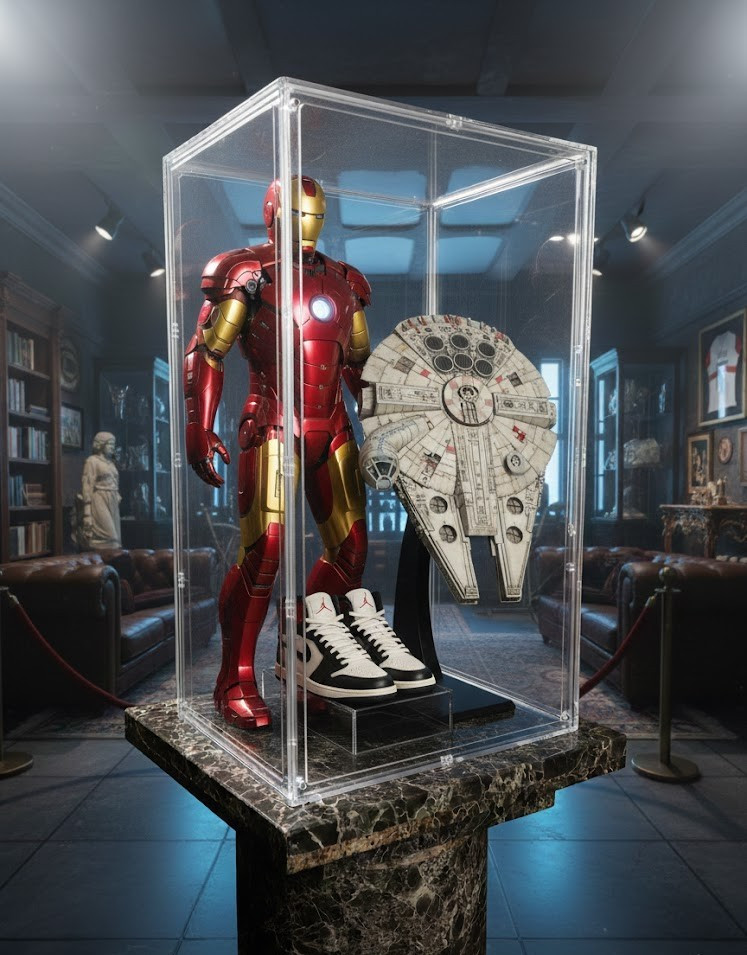 Extra Tall Acrylic Display Case 24” High (12x14x24in) Clear Collectible Showcase