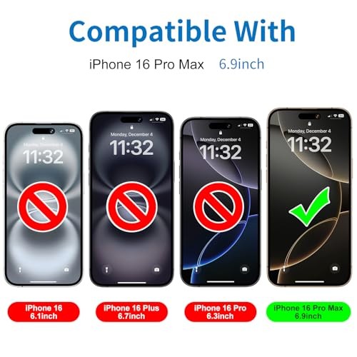 Matte Glass Screen Protector for iPhone 16 Pro Max iPhone 16 Pro Max-6.9 Inch