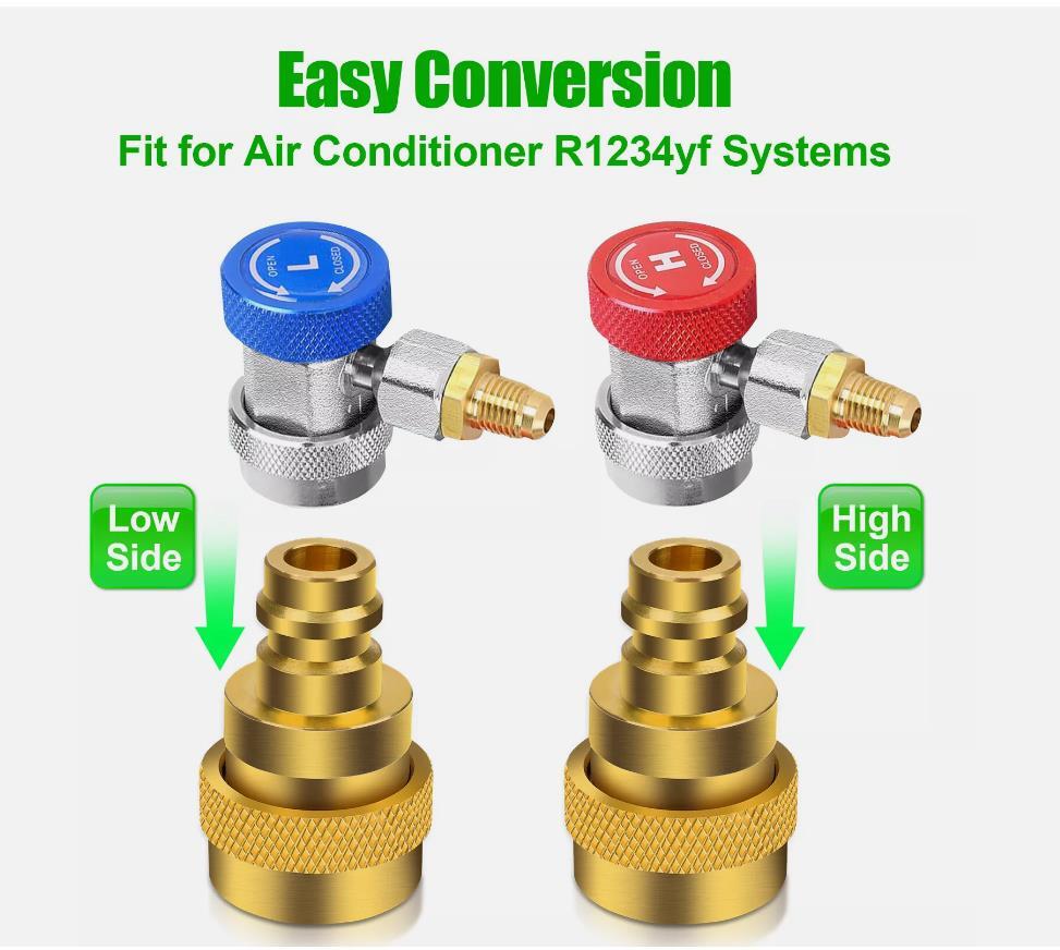 R134A to R1234YF Quick Couplers Kit Adapter Adjustable High&Low Side Connection