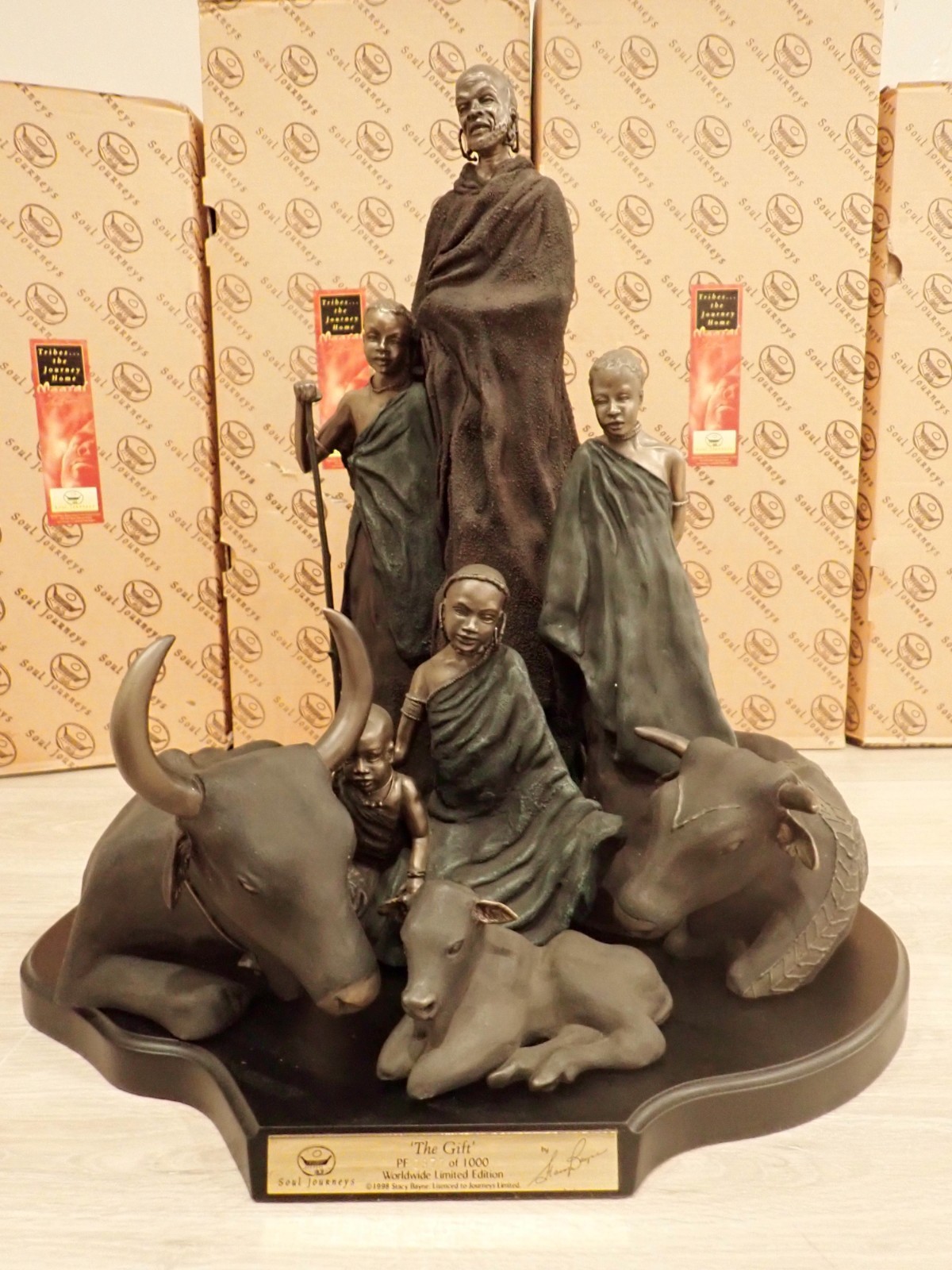 MIB AFRICAN AMERICAN SCULPTURE Soul Journeys - Maasai Sculpture; The Gift # 877