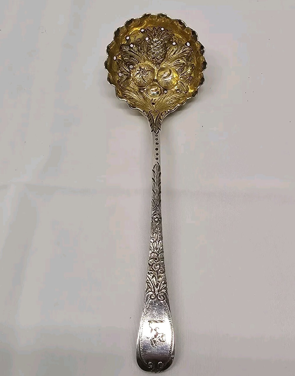 Charles Eley English sterling spoon 1800s bonbon fruit spoons With Lion Crest
