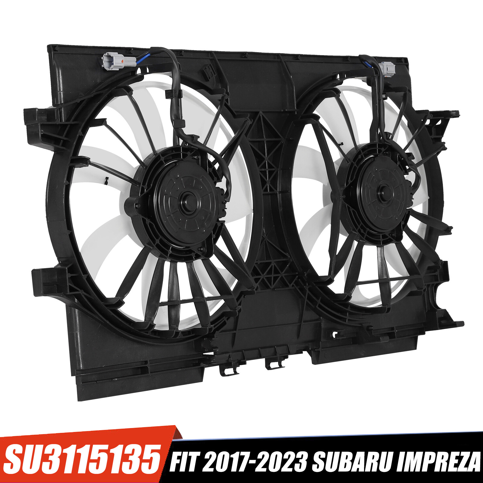 Dual AC Radiator Condenser Cooling Fan For 2017-2023 Subaru Impreza SU3115135