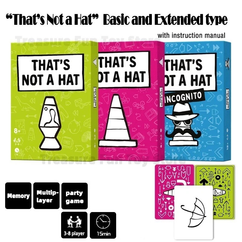 That'S Not a Hat - Fun Bluffing & Memory Party Game for All Ages Components