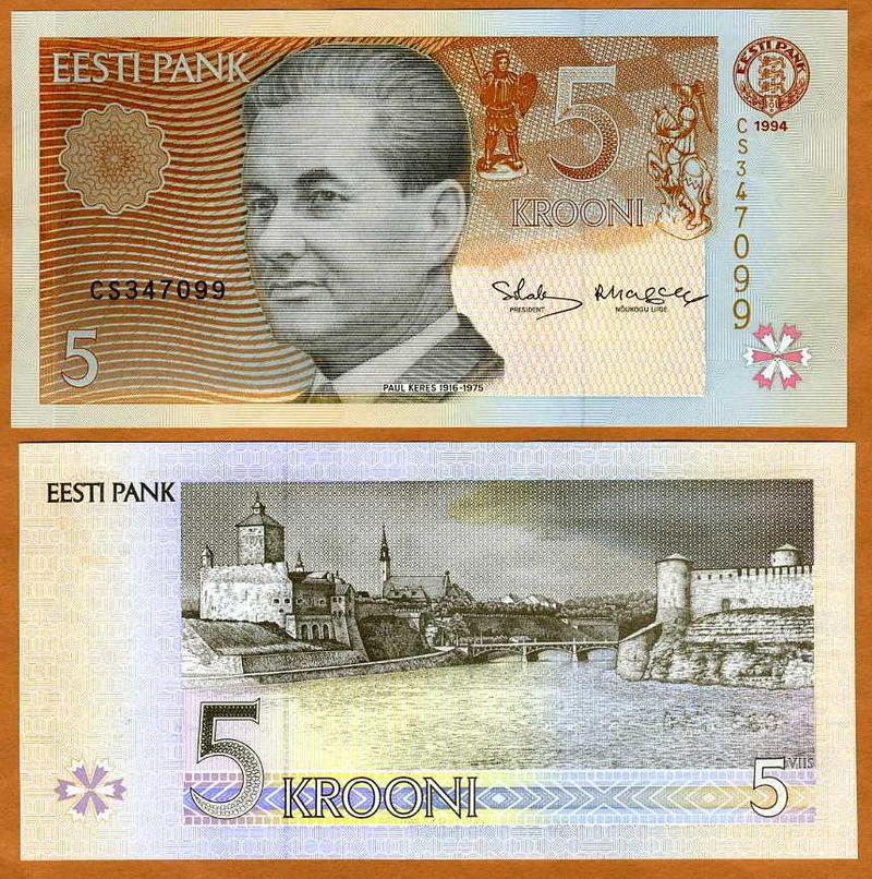 Estonia, 5 Krooni, 1994, Pick 76, EX-USSR, UNC Pre-Euro
