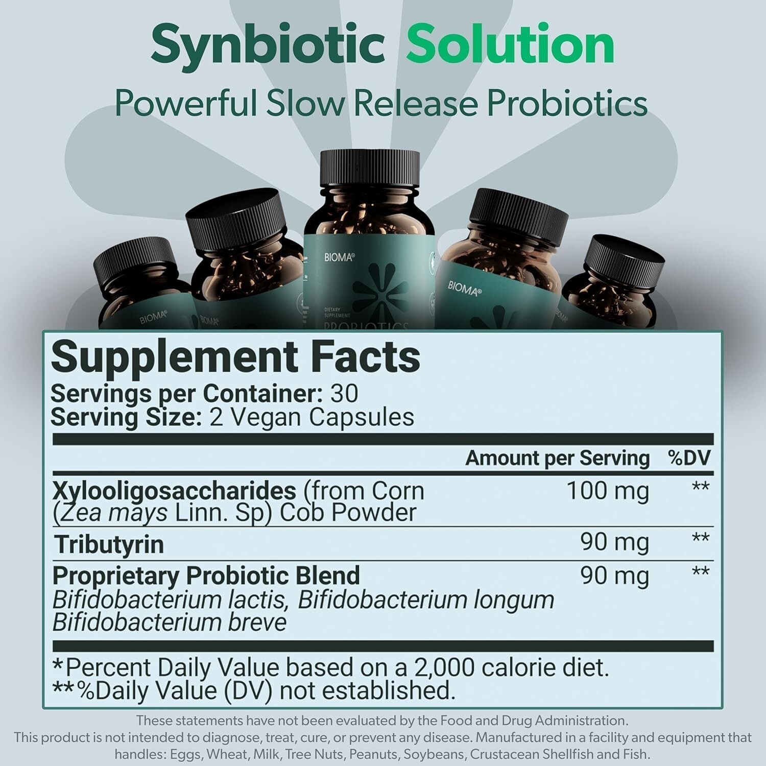 3 Pack BIOMA Probiotics Digestive Health Gut Support for Men & Women 60 Capsules